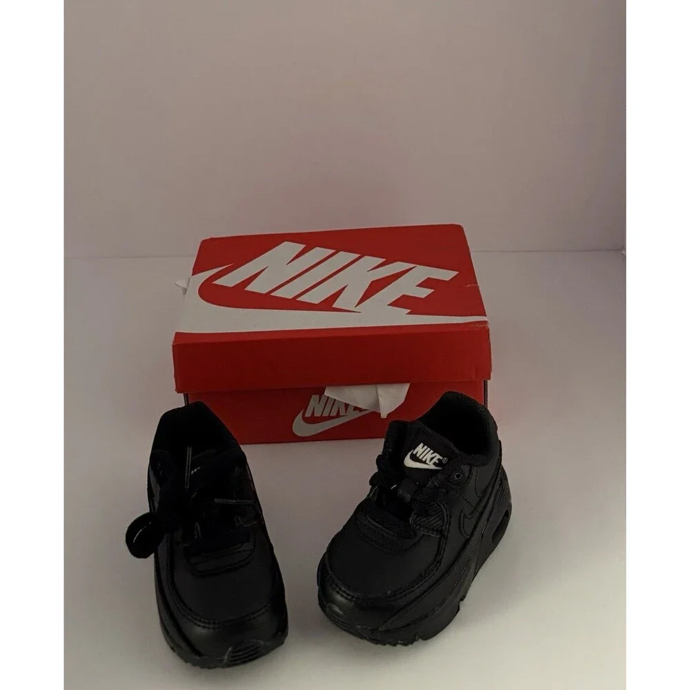 Nike Air Max 90 Toddler Size 4C Black Athletic Running Walking Shoes Sneakers